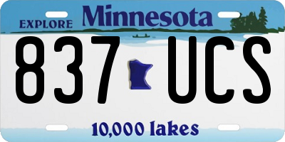 MN license plate 837UCS
