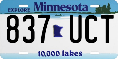 MN license plate 837UCT