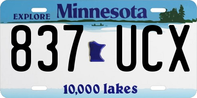 MN license plate 837UCX