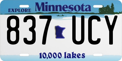 MN license plate 837UCY