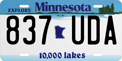 MN license plate 837UDA
