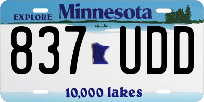 MN license plate 837UDD