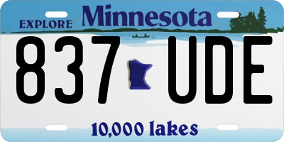 MN license plate 837UDE