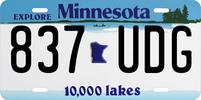 MN license plate 837UDG