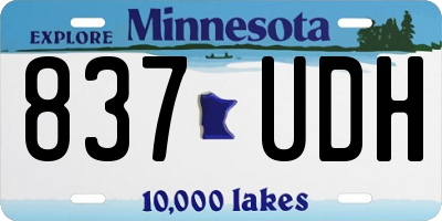 MN license plate 837UDH