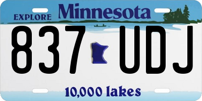 MN license plate 837UDJ