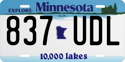 MN license plate 837UDL