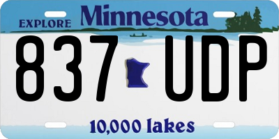 MN license plate 837UDP