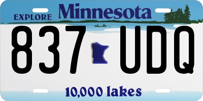 MN license plate 837UDQ