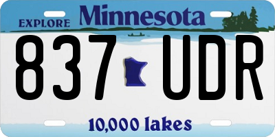 MN license plate 837UDR