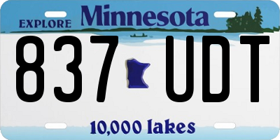 MN license plate 837UDT