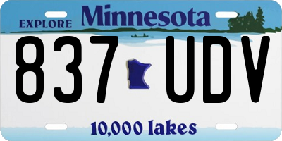 MN license plate 837UDV