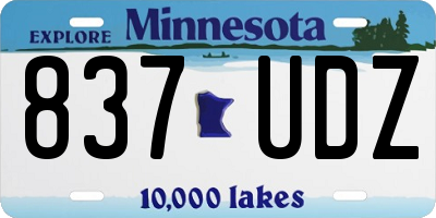 MN license plate 837UDZ