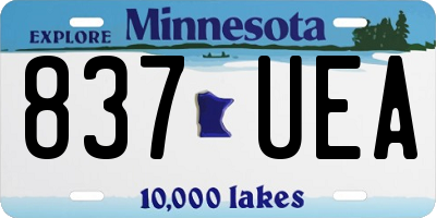 MN license plate 837UEA