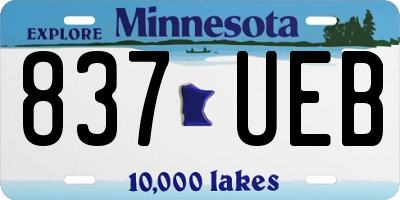 MN license plate 837UEB