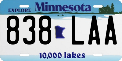 MN license plate 838LAA