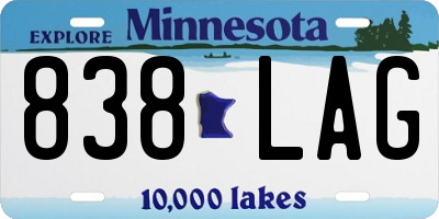 MN license plate 838LAG