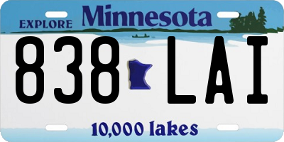 MN license plate 838LAI