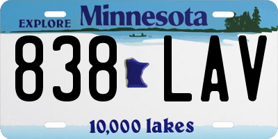 MN license plate 838LAV