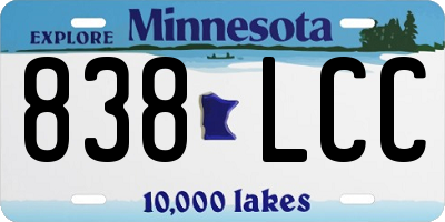 MN license plate 838LCC