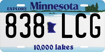 MN license plate 838LCG