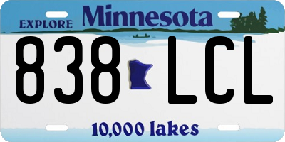 MN license plate 838LCL
