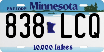 MN license plate 838LCQ