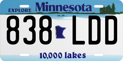 MN license plate 838LDD