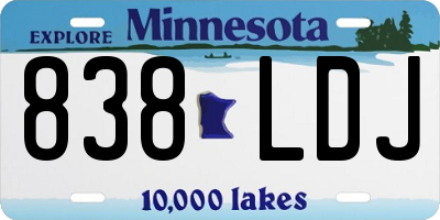 MN license plate 838LDJ