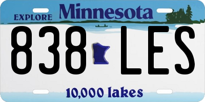 MN license plate 838LES