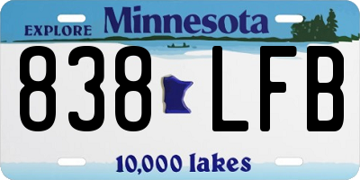 MN license plate 838LFB