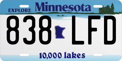 MN license plate 838LFD