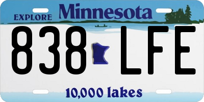 MN license plate 838LFE