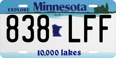 MN license plate 838LFF