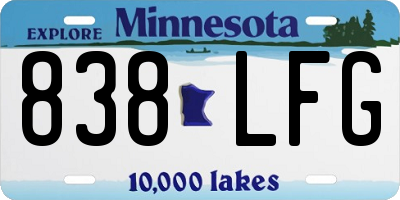 MN license plate 838LFG