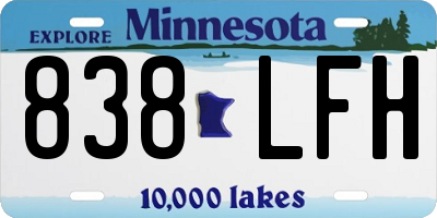 MN license plate 838LFH