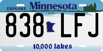 MN license plate 838LFJ
