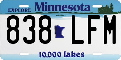 MN license plate 838LFM