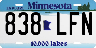 MN license plate 838LFN
