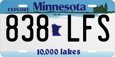 MN license plate 838LFS