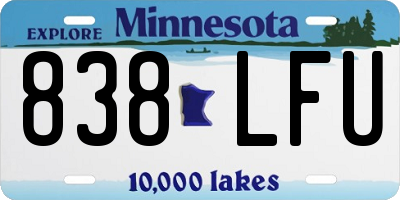 MN license plate 838LFU