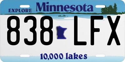 MN license plate 838LFX