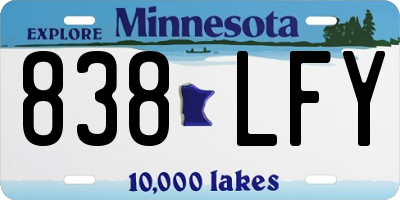 MN license plate 838LFY