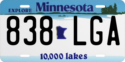 MN license plate 838LGA