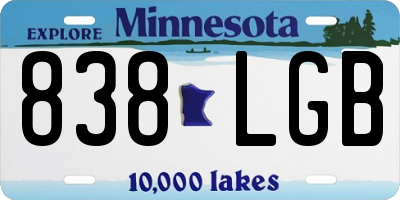 MN license plate 838LGB