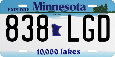 MN license plate 838LGD