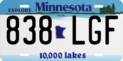 MN license plate 838LGF