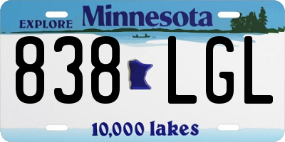 MN license plate 838LGL