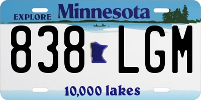 MN license plate 838LGM