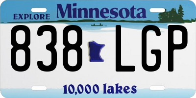 MN license plate 838LGP